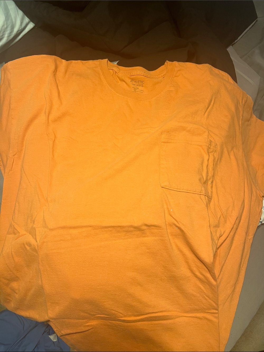 Athletic Works Bright Orange Short-Sleeve Pocket Tee